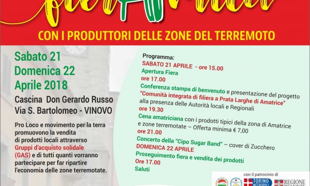 “Fieramica” per aiutare i produttori agroalimentari delle zone terremotate