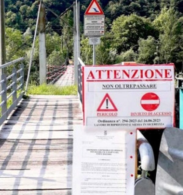 PONT CANAVESE – Bisdonio, chiuso il “pont ca biàuta”