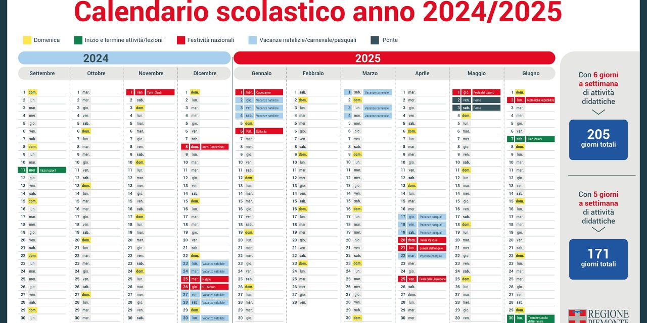 Ufficializzate tutte le date del calendario scolastico 2024-2025